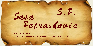 Saša Petrašković vizit kartica